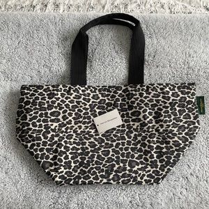 Herve Chapelier Square base M Shopping bag grey leopard NWT